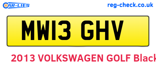 MW13GHV are the vehicle registration plates.