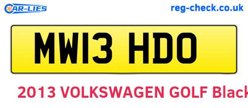 MW13HDO are the vehicle registration plates.