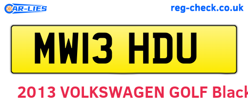 MW13HDU are the vehicle registration plates.