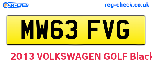 MW63FVG are the vehicle registration plates.