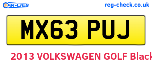 MX63PUJ are the vehicle registration plates.