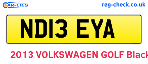 ND13EYA are the vehicle registration plates.