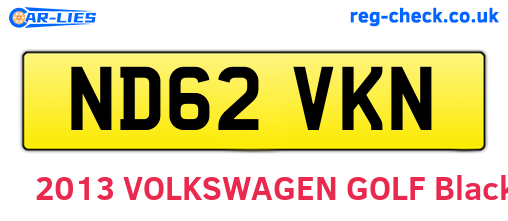 ND62VKN are the vehicle registration plates.