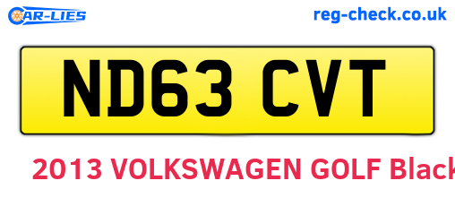 ND63CVT are the vehicle registration plates.