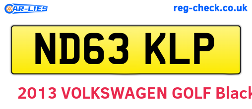 ND63KLP are the vehicle registration plates.