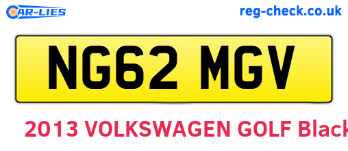 NG62MGV are the vehicle registration plates.