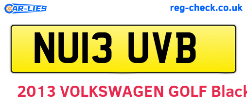 NU13UVB are the vehicle registration plates.