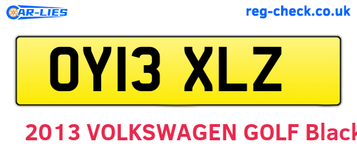 OY13XLZ are the vehicle registration plates.