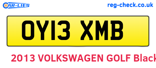 OY13XMB are the vehicle registration plates.