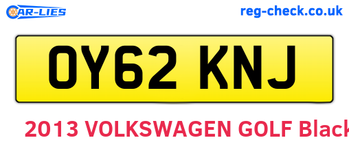 OY62KNJ are the vehicle registration plates.
