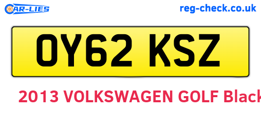 OY62KSZ are the vehicle registration plates.