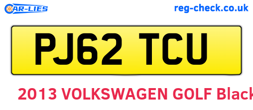 PJ62TCU are the vehicle registration plates.