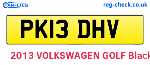PK13DHV are the vehicle registration plates.