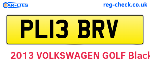PL13BRV are the vehicle registration plates.