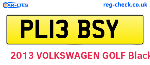PL13BSY are the vehicle registration plates.