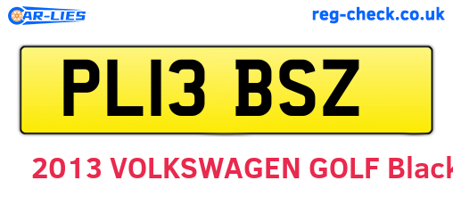PL13BSZ are the vehicle registration plates.