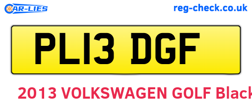 PL13DGF are the vehicle registration plates.
