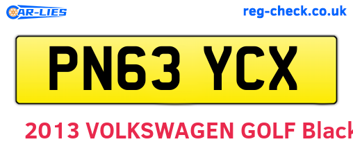 PN63YCX are the vehicle registration plates.