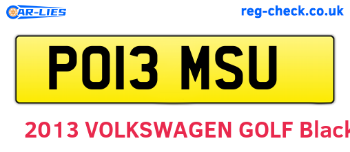 PO13MSU are the vehicle registration plates.