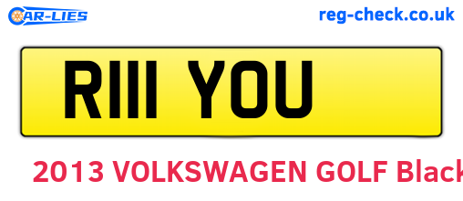 R111YOU are the vehicle registration plates.