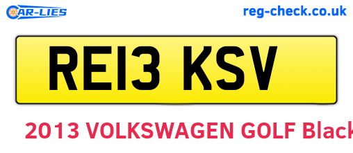RE13KSV are the vehicle registration plates.