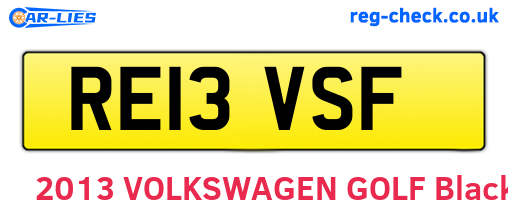 RE13VSF are the vehicle registration plates.