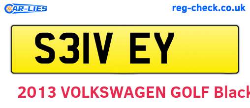S31VEY are the vehicle registration plates.