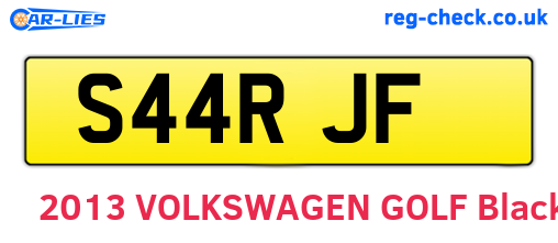 S44RJF are the vehicle registration plates.
