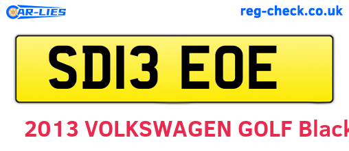 SD13EOE are the vehicle registration plates.