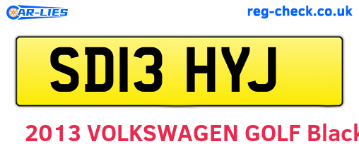 SD13HYJ are the vehicle registration plates.