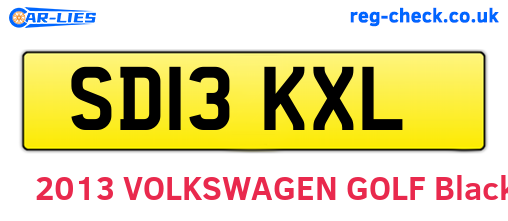 SD13KXL are the vehicle registration plates.