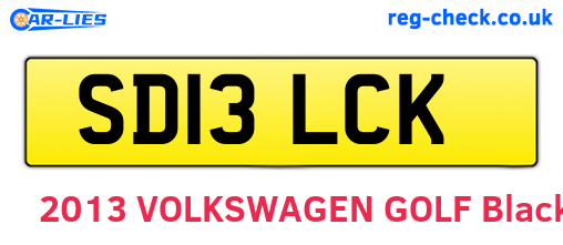 SD13LCK are the vehicle registration plates.