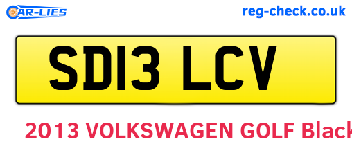 SD13LCV are the vehicle registration plates.