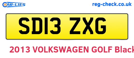 SD13ZXG are the vehicle registration plates.