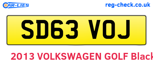SD63VOJ are the vehicle registration plates.