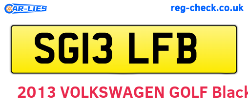 SG13LFB are the vehicle registration plates.