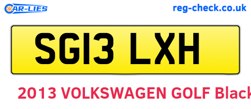 SG13LXH are the vehicle registration plates.