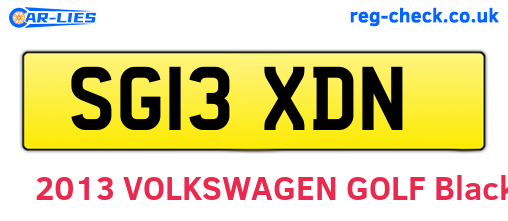 SG13XDN are the vehicle registration plates.