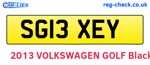 SG13XEY are the vehicle registration plates.