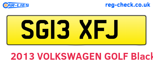 SG13XFJ are the vehicle registration plates.