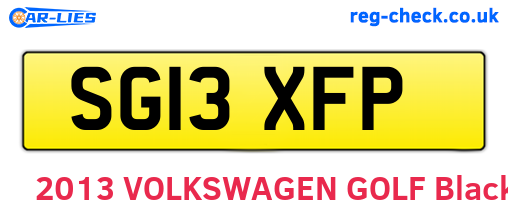 SG13XFP are the vehicle registration plates.