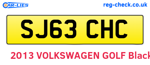 SJ63CHC are the vehicle registration plates.