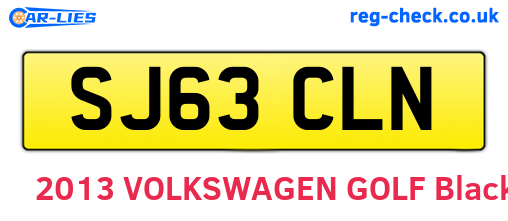 SJ63CLN are the vehicle registration plates.