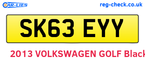 SK63EYY are the vehicle registration plates.