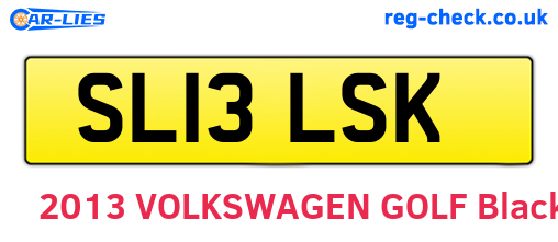 SL13LSK are the vehicle registration plates.