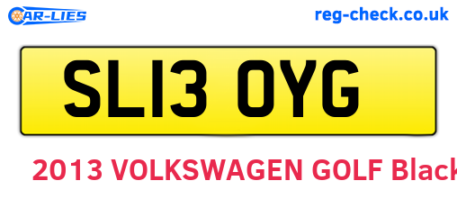 SL13OYG are the vehicle registration plates.