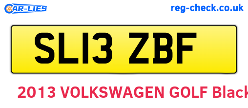 SL13ZBF are the vehicle registration plates.