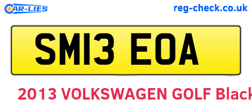 SM13EOA are the vehicle registration plates.
