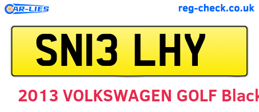 SN13LHY are the vehicle registration plates.