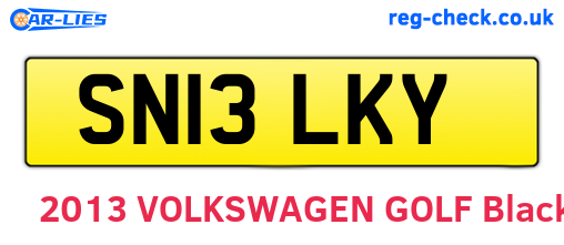 SN13LKY are the vehicle registration plates.